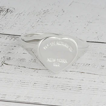 1:1 Original S925 Argint Inima Iubitoare Atractiv Exclusive Inele De Vânzare Cu Logo-Ul Clasic Pentru Prietena Cald Cadou