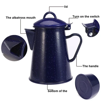 1.2 L Email Ibric De Cafea Parte Apă Ceai Ceainic Ceainic Vintage Decor Acasă Înstelat Cer Albastru Ceainic Cafe Instrumente