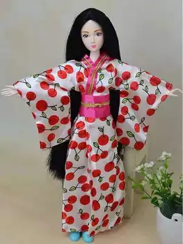 1/6 BJD Haine Japoneze Halat Kimono Tradițional Papusa Rochie Pentru Papusa Barbie Haine Lungi Yukata Cosplay Costum Accesoriu Papusi