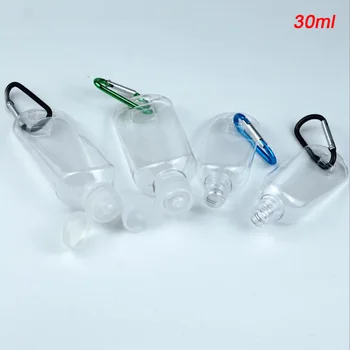 1 buc 30ml/50ml Reîncărcabile Sticla de Plastic Carabiner Cârlig Sticla Cu Recipient de Sticlă de Culoare Aleatorii
