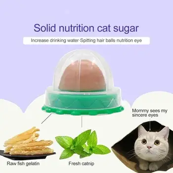 1 buc Sferice Bomboane Pisica Pisica Gustări Bomboane Lins Solide de Nutriție Pisica Minge de Energie Jucărie în condiții de Siguranță Catnip Naturale Fraier Ține Pisica Sanatoasa