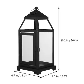 1 buc Stil Nordic Lampă de Noapte, Fier de Artă din Sticlă de Vânt Suport Lumanare Felinar Lampa de Birou