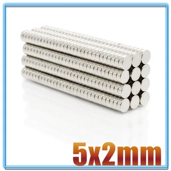 10/50/100/200 Buc 5x2 Magnet Neodim 5mm x 2mm N35 NdFeB Rundă Super-Puternic, Puternică Magnetic Permanent imanes Disc 5*2
