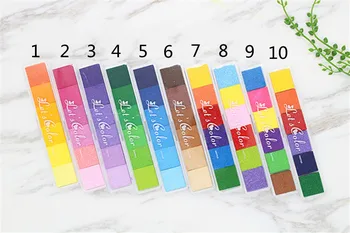 10 Culori de Moda Drăguț Bandă pe bază de Ulei Pentru DIY Meșteșug de Cauciuc Timbre De Cerneală Pad Material Lemn Cadou de Nunta de Hârtie de Imprimare Degetul