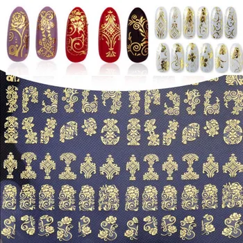 108pcs/Foaie 3D Autocolante Unghiilor Transfer de Aur Adeziv Apă Decal Decoratiuni de Arta Unghiilor 1 Foaie/Lot Polish Manichiura Autocolant #9-11#