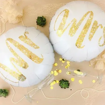 10buc Inima de Aur Alb cu Sclipici Imprimare DRAGOSTE Mr&Mrs Baloane folie mireasa pentru a fi Nunta căsătorie de Ziua Îndrăgostiților Aer Globo Decor