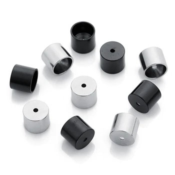 10buc Negru Argintiu Conector din oțel inoxidabil Capace se Potrivesc 6mm Rotund din Piele de Cablu se Încheie Cleme Suport pentru Bijuterii DIY Face