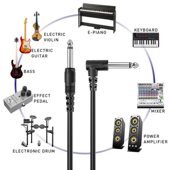 10FT 3M Chitara Amplificator Cablu Cablul de chitara Guitar Instrument Negru Cablu de Chitara
