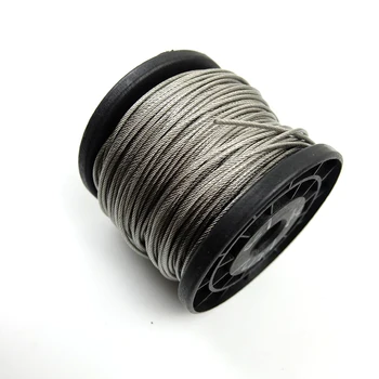 10m 3mm 7x7 Acoperite cu PVC Flexibil cablu din sârmă de oțel Moale Cablu Transparent din Oțel Inoxidabil Rufe