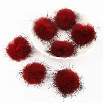 10Pcs 3cm Mink Pompoms Fur Pompom Balls for Sewing on Knitted Keychain Scarf Shoes Hats Fur DIY Crafts Earrings Hair Accessories