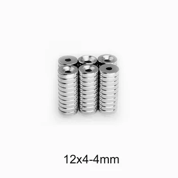 10~150PCS 12x4-4 N35 Magnetic Puternic 12*4 mm, Gaura 4mm Înecat Neodim Magnet Permanent Magneții NdFeB 12x4-4mm 12*4-4 mm