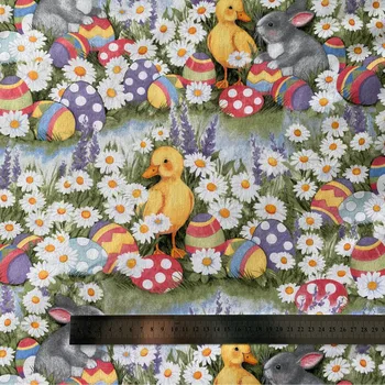 110cm Lat Flori de Iepure, Rață Tesatura Bumbac Tesatura Mozaic DIY Pânză de Cusut, Quilting Material Pentru Haine Copii