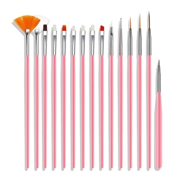 15 buc Gel UV Acrilic Nail Art Brush Tool Set de Unghii Perie de Linie Pentru Desen Stilou Punct de Design Pictura Stilou Manichiura Instrument