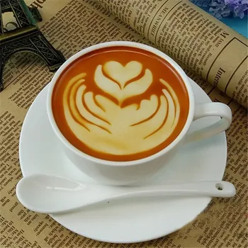 16 BUC/ Set Mixt de Stiluri Cappuccino Latte Cafea Șabloane Duster Tort Mucegai Spray, Cafea DIY Arta Șabloane