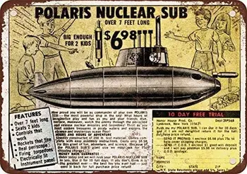 1972 Polaris Nucleară Submarin de Jucărie,Noutate Semn Amuzant piscină Acoperită și Piscină în Semn de Metal Amuzant Semne de Avertizare pentru Decor Casa