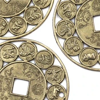 1buc Diametru 4.5 cm din aliaj de Zinc de bun augur Norocos Zodiac Chinezesc Feng Shui Monedă Pentru Noroc Amuleta Prosper Protecție