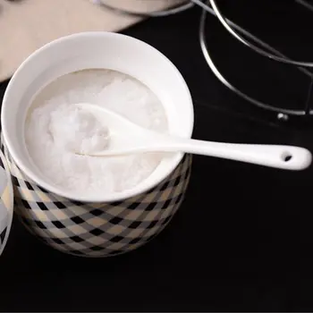 1buc L/S Portelan de Cafea Alb Pur Linguri Mini-Bucătărie de Ceai din Ceramica Zahar Desert Lingura de inghetata de Os Ceramice Tacâmuri