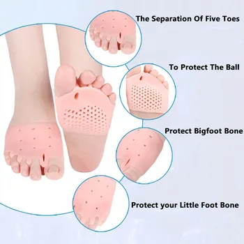 1Pair Silicon Inflamație la picior Corector Separatoare de Deget de la picior la Picior Corector de Îndreptat Pentru Degetele de la picioare Haluksy Calusuri Pad Hallux Valgus Corector