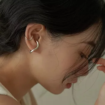 1Set coreeană de Moda de Aur de Argint de Culoare de Metal Ureche Clip Geometrice Neregulate Manșetă de Ureche Cercei pentru Femei la Modă de Bijuterii