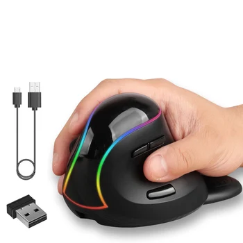 2.4 G Ergonomie Verticale Gaming Mouse 6 Butoane 4000 DPI, RGB prin Cablu/Wireless Dreapta Soareci Pentru PC, Laptop Deskop