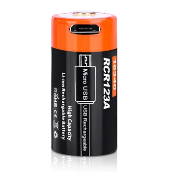2 buc. Doublepow 16340 baterie cu litiu 3.7 V 650mAh lanterna luminos CR123A Baterii USB baterie reîncărcabilă
