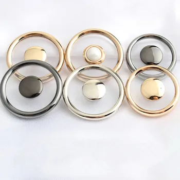 2 buc/lot Margine de Metal Butoane Transparente cu Coadă Butoane Rotunde 20mm 30mm Negru Aur Argint pentru Îmbrăcăminte, Accesorii de Cusut