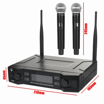 2 Canale de Microfon fără Fir de Sistem Profesionale UHF Automate Portabile 110V-240V Mic Portabile pentru Kraoke Discursul de Partid
