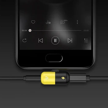 2 In 1 Tip C Pentru Jack de 3,5 mm pentru Căști de Încărcare Convertor USB Tip-C Adaptor Audio pentru Xiaomi 6 Huawei P10 Pereche 20 De Telefoane de Tip C