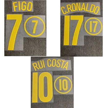 2004 Portugalia #17 C. Ronaldo Nameset #7 Figo #10 RUI COSTA Imprimarea Patch Fier Pe Transferul de Căldură Patch-uri