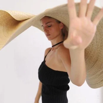 2020 90cm Margine Largă Supradimensionate Palarii de Plaja Pentru Femei Pălărie de Paie Mare Anti-uv cu Protectie solara Pliabil Palarie de Soare Capac de Acoperire