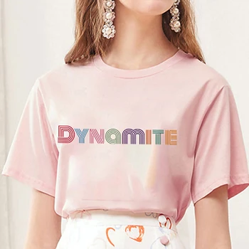 2020 nou album DINAMITA print T-shirt Kpop stil coreean maneci scurte drăguț coreeană casual hip-hop maneca scurta top