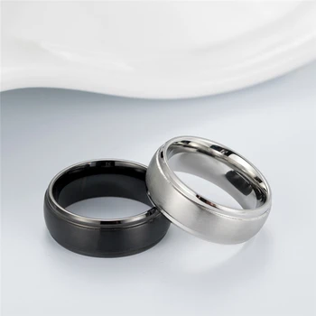 2020 Nou Stil de 8mm Inele de Nunta pentru Femei Barbati Cadou Boem Bijuterii Simplu, Negru, din Oțel Inoxidabil de Culoare Logodna Trupa Anillos