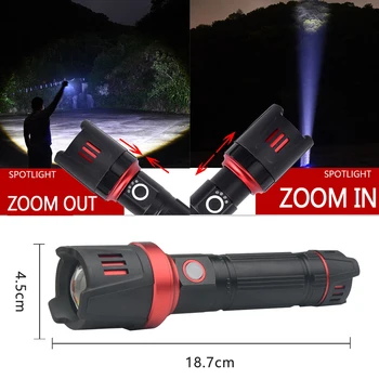 2020 NOU XHP50 Ultra Puternic 26650 Lanterna LED-uri USB Reîncărcabilă Lanterna LED-uri Tactice Zoom Lumină pentru Tabăra de Pescuit, Hiking