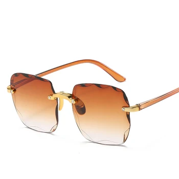 2020 Pătrat fără ramă de ochelari de Soare pentru Femei Brand de Lux de Designer de Vară Roșu Ochelari Moda ochelari de Soare Pentru Barbati UV400 Nuante Oculos