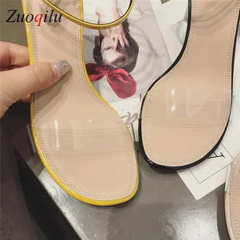 2020 sexy pvc transparent sandale cu toc pompe de femei pantofi doamnelor petrecere de nunta pantofi femei cu toc sandalias mujer 2020
