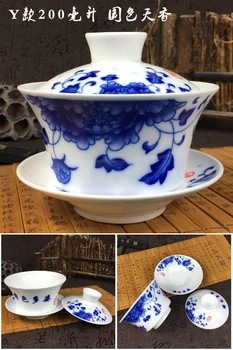 2020 Vânzare Fierbinte 200ml Chinezești Pictate manual, Set de Ceai Strachină Dehua de Înaltă Calitate din Portelan Alb Gaiwan Ceai de Portelan Set de oale
