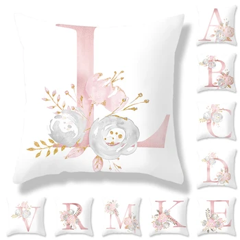 2021 de Pernă Decorative Roz Scrisoarea Imprimate Acoperă Pernă 45*45 fata de Perna Perne din Poliester cuscini decorativi
