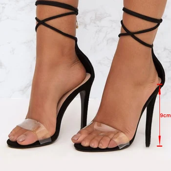 2021 Femei Sexy Sandale Pompe De Moda De Vară Femmes Subțire Pantofi Cu Toc Inalt, Negru Gladiator Curea Glezna Petrecere De Nunta Sandale