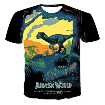 2021 Jurassic Park, Tricou Barbati din Bumbac tricou Casual Amuzant Topuri Lumea Jurassic Tricouri Maneca Scurta Tricou Cool