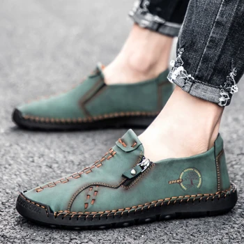 2021 Noi Barbati Casual Pantofi de Moda Confortabile din Piele de Conducere Pantofi Handmade Ușoare Pantofi Plat Mocasini Mocasini de Dimensiuni Mari
