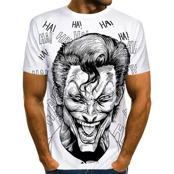 2021 Noi de Vara Clovn Alb Joker 3D Imprimate T-Shirt pentru Bărbați Față Joker Casual sex Masculin T-Shirt Clovn Maneci Scurte Amuzante Tricouri Topuri
