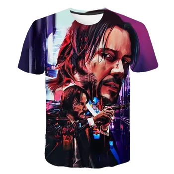2021 Nou T-shirt John Wick Boogie Man Film 3D de Imprimare John Wick: Capitolul 3-Parabellum Tricou O-gât Scurt Keanu Reeves Criminal
