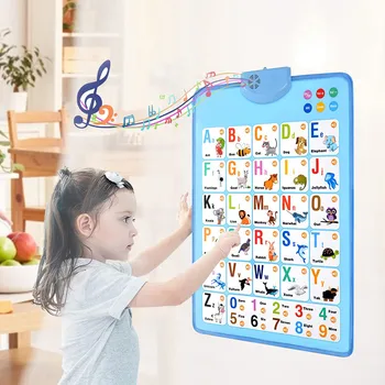 2021 Poster Mai bun Jucărie de Învățământ pentru Copii Copilul Electronice Interactive Alfabetul tabel de Perete, Vorbind ABC și 123s & Muzica