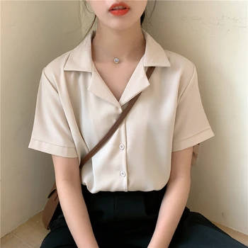 2021 Vară Șifon Tricouri Femei coreene Chic Elegant Crestate Maneca Scurta Bluze Largi de sex Feminin Casual, Haine Supradimensionate Sus 5XL