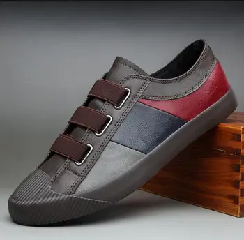 2021Men din Piele Pantofi Casual Om de Primavara Toamna de Moda Fierbinte Slip-On Cool Mocasini de Agrement Patckwork Plat Designer de Bărbați de Conducere Pantof