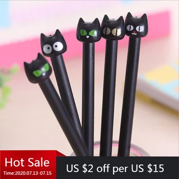 24 Buc Pisica Expresia Pisica Neagră, Pisica De Sex Masculin Neutru Pen Misterios De Desene Animate Pisica Neagra Negru Neutru Kawaii Rechizite Pen