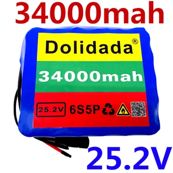24V 34Ah 6S5P 18650 li-ion baterie pack 25.2 v 34000mAh biciclete electrice moped /electric/litiu-ion baterie pack+2A încărcător