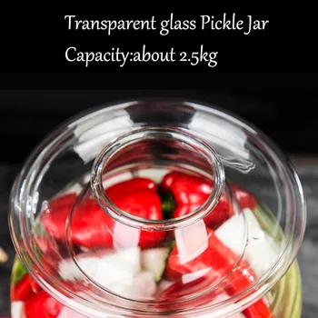 2500ml Sticlă Borcan Transparent Kimchi Recipient Alimente Sigilat Depozitare Decapare Borcane Chinezesc de Legume Murate Sticle de Bucătărie