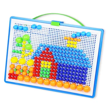 296Pcs Colorat pentru Copii Asamblare DIY Mozaic Imagine Puzzle Jucărie Pegboard Ciuperci Unghiile Copii Jucărie de Învățământ pentru Hands-on de Capacitatea de