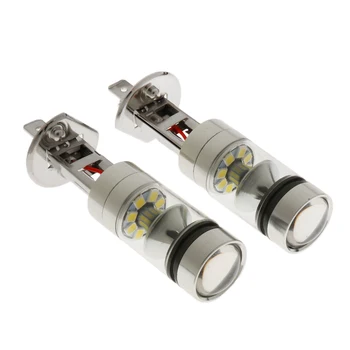2X H1 10000K 100W LED 20SMD Proiector Ceata Conducere DRL Becuri Albe